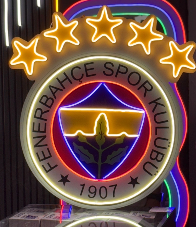 Fenerbahçe Neon LED Işıklı Duvar Dekorasyonu 80x70 cm