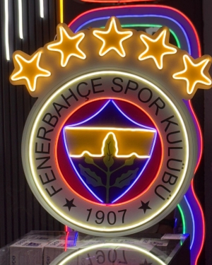 Fenerbahçe Neon LED Işıklı Duvar Dekorasyonu 80x70 cm