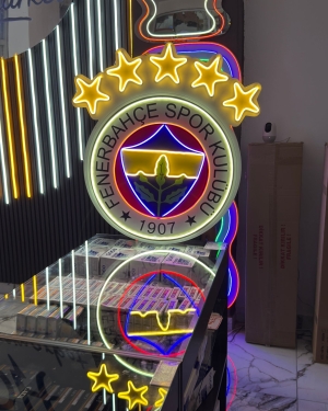 Fenerbahçe Neon LED Işıklı Duvar Dekorasyonu 80x70 cm
