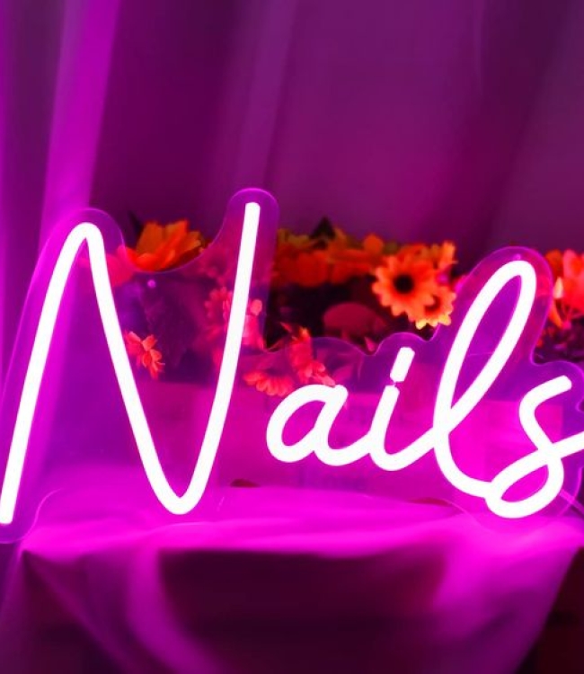 Nails Neon Led Tabela 60cm - Özel Tasarım