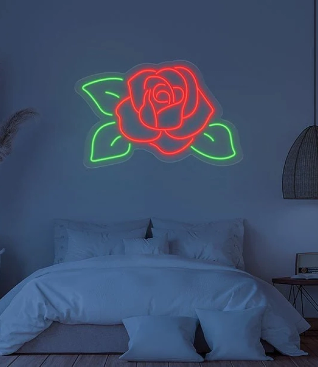 Gül Neon Led Tabela 60 cm - Özel Dekorasyon