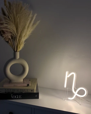 Oğlak Burcu Neon Led Tabela Dekoratif Masaüstü Işık