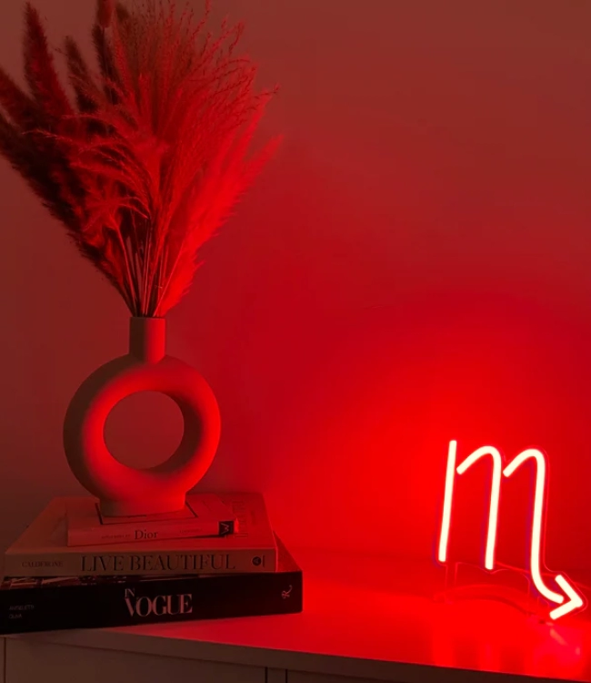Akrep Burcu Neon Led Tabela Dekoratif Aydınlatma