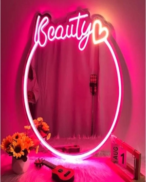 Beauty' Neon Işıklı Dekoratif Ayna
