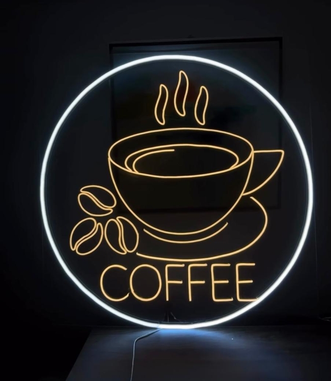 Neon LED Işıklı 60 cm Şeffaf Pleksi Duvar Saati