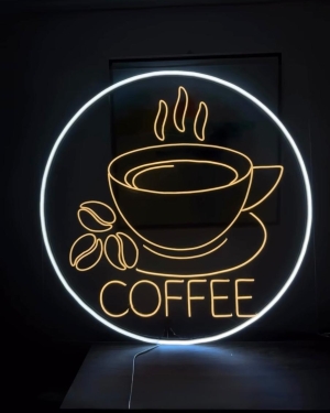 Neon LED Işıklı 60 cm Şeffaf Pleksi Duvar Saati