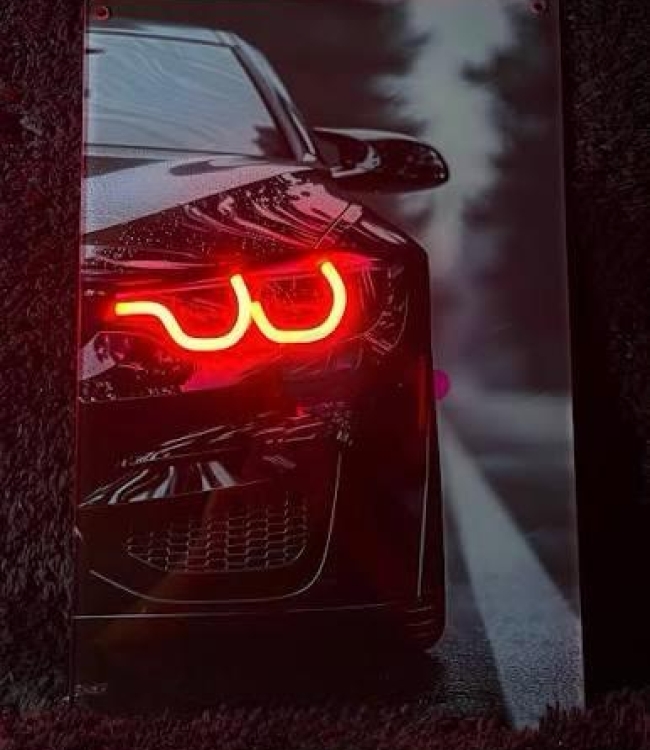 Kişiye Özel Araba Neon LED Duvar Tasarımı 50x70 cm