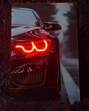 Kişiye Özel Araba Neon LED Duvar Tasarımı 50x70 cm