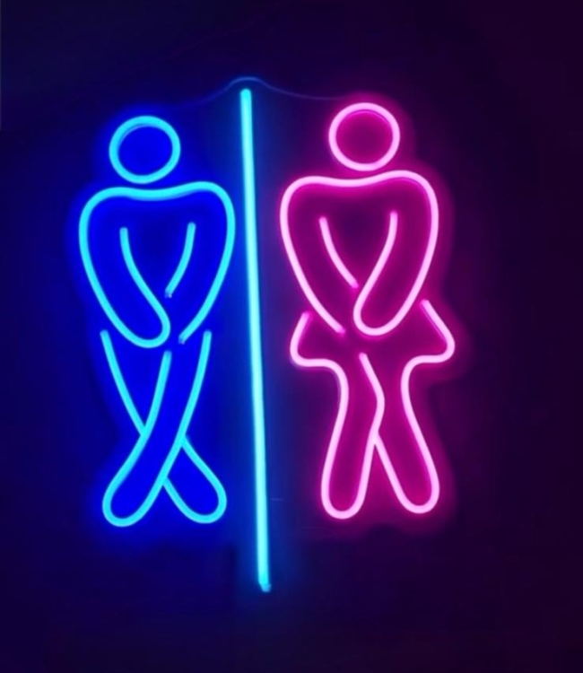 Bay/Bayan WC Neon LED 50x80 cm Tasarım