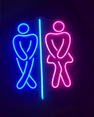 Bay/Bayan WC Neon LED 50x80 cm Tasarım