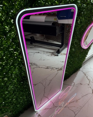 Antrasit MDF Neon Ledli Boy Aynası 135x56 cm