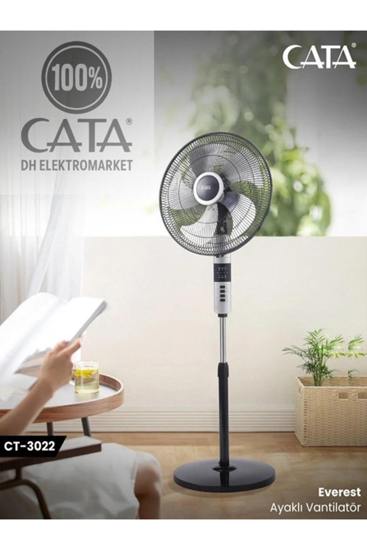 70W Kumandalı Ayaklı Vantilatör CT 3022